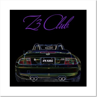 BMW Z3 CLUB REAR VIEW Posters and Art